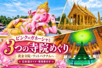 ピンクのガネーシャ・黄金寺院・ワット・パクナム｜日本語ガイド付きプライベートツアーのサムネイル画像